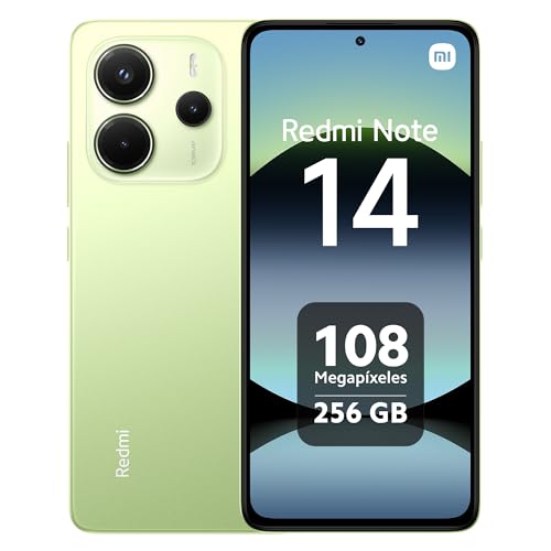 Xiaomi Redmi Note 14 Smartphone de 8+256 GB, ecrã de 6,67" AMOLED FHD+ 120Hz, MediaTek Helio G99-Ultra, câmara de 108 MP, TurboCharge 33W, 5500 mAh, carregador não incluído, V. Verde (Verde) São ES)
