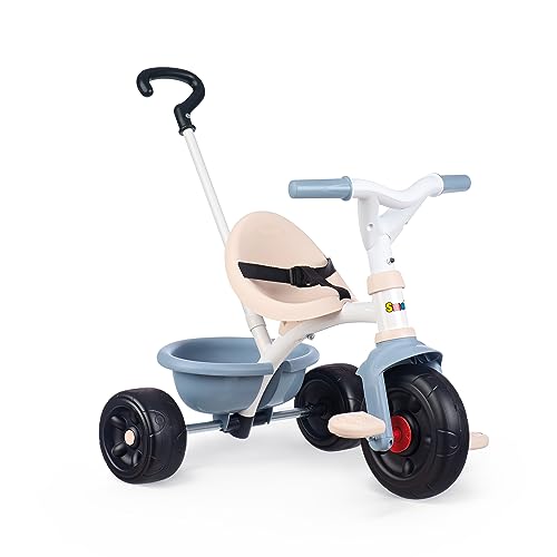 Smoby - Triciclo evolutivo Be Fun azul, selim ajustável, bloqueio de direção, cinto de segurança, basculante traseiro, barra parental regulável (7600740336)