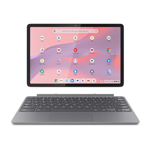 Lenovo Chromebook Duet 11 Gen 9 – Computador portátil de 11" WUXGA com toque conversível (MediaTek Kompânio 838, 8 GB RAM, 128 GB Emmc, ChromeOS) teclado QWERTY espanhol, cinzento, inclui teclado