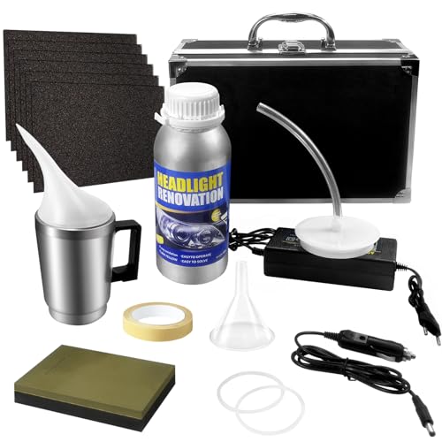 Qunbanty Kit reparação faróis 800 g polido faróis de carro, kit polir farol, kit renovador faróis de carro, kit reparação lentes faróis carro, kit de ferramentas de restauração faróis para amarelar