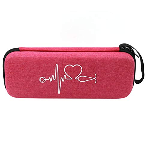 HEALLILY Capa de transporte estetoscópio à prova de choques bolsa de armazenamento estetoscópio portátil EVA caixa organizadora compatível com Lit? (Rosy)