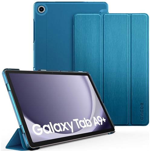 CACOE Capa para Samsung Galaxy Tab A9 / A9 Plus de 11 polegadas 2023-SM-X210 / X216 / X218, ultra fina translúcida, mate, cobertura traseira com função de despertar/dormir automático (azul