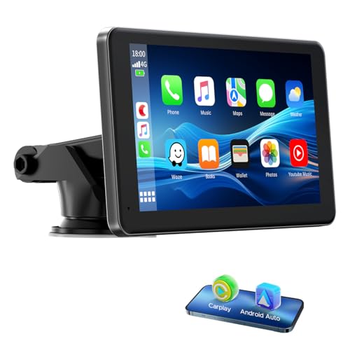 Lamto Carplay estéreo sem fios, para Apple Carplay & Android Auto, 7 polegadas ecrã táctil IPS ecrã, carros rádio de Bluetooth/Siri/Goo-gle GPS Navigation/MirrorLink/Super Link for Car