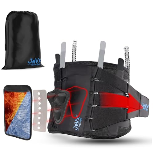 JEVX Faixa lombar homem e mulher trabalho, com suporte biónico para dores nas costas, (bolsa de calor ou frio não incluído), desportiva, cinto abdominal respirável, lesão na coluna, desporto ciática L