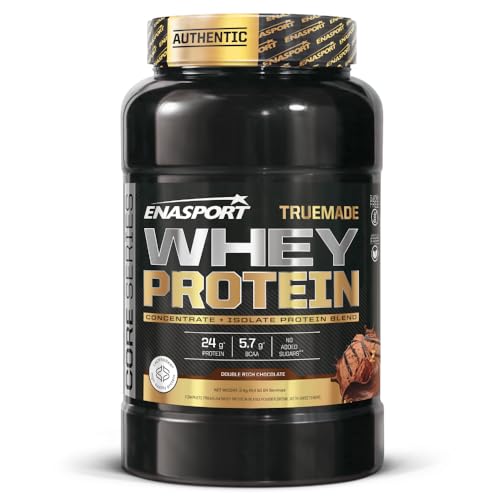 Truema de Whey Protein - Enasport. Proteína de soro de leite em pó com BCAA, favorece a recuperação e o crescimento muscular (chocolate, 2000 g, 64 porções)