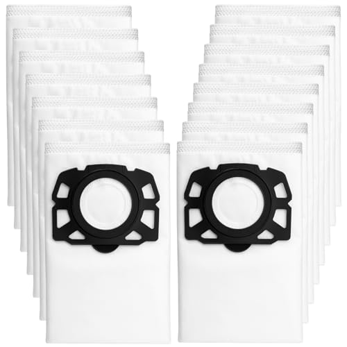 Inwee 15 sacos de aspirador para Kärcher 2.863-006.0, WD4, WD5, WD6, KFI 487, sacos de filtro de pó para aspirador Karcher MV 4,MV 5, MV 6, WD5P, WD6P aspirador seco e húmido