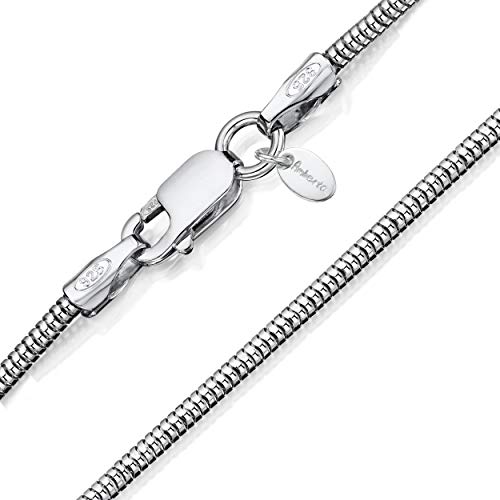 Amberta Corrente serpente 1,4 mm para mulher em prata lei 925