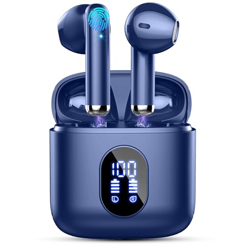 Auriculares sem fios Bluetooth, auriculares Bluetooth 5.4 HiFi estéreo, 32H capacetes sem fios Bluetooth com ENC redução de ruído, ecrã LED, USB-C, controlo tátil, IP7 à prova d'água