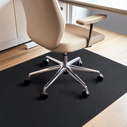 COSYLAND Protetor de chão para cadeira de escritório, tapete de cadeira de secretária 90 x 120 cm, tapete protetor para pisos duros e laminados, tapete para cadeira de jogos e secretária, preto