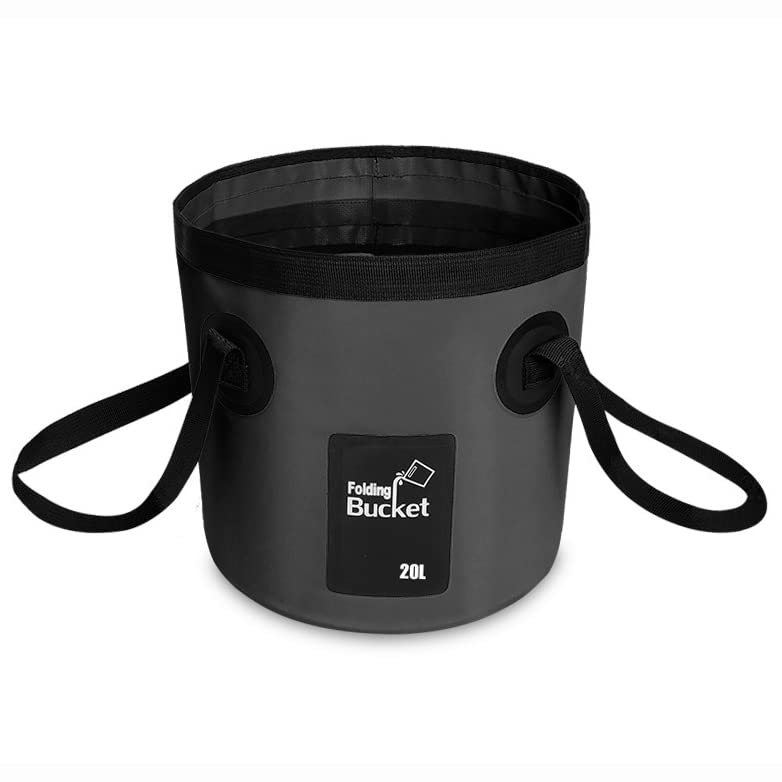 Cubo dobrável para acampar, cubo de água dobrável 20 l cubo dobrável portátil para viagens, caminhadas, pesca, passeios a barco, jardinagem
