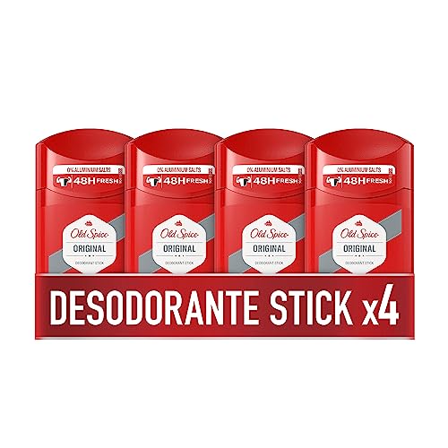 Old Spice Desodorante original em barra para homens, pack 4 x 50 ml
