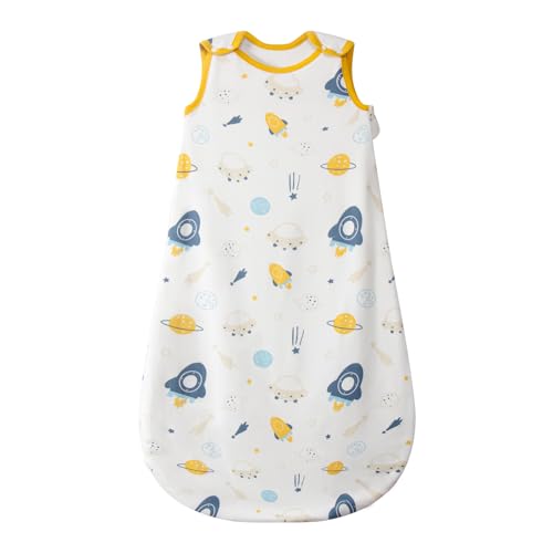 Mosebears Saco de dormir para bebé para o verão e primavera, manta lavável de desenhos animados para animais, 1,0 TOG para bebé, saco de dormir sem mangas (envio, 6-12 meses)