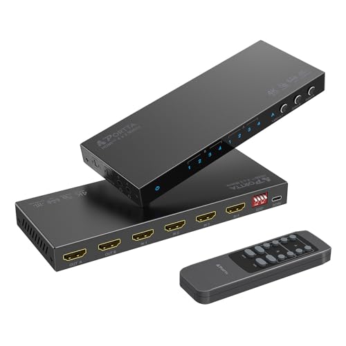 Matriz HDMI 4K 60Hz 4 x 2, divisor de interruptor porta 4 em 2 com extrator de áudio Toslink de 3,5 mm, ARC, 16 modos ediD, 4K Downscale e suporte remoto IR HDMI 2.0b HDCP 2.3/2.2 HDR 3D CEC