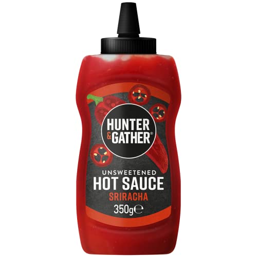 Hunter & Gather Molho Sriracha picante 350 g | Ceto, palo, baixo em carboidratos e vegano, livre de açúcar adicionado e edulcorantes