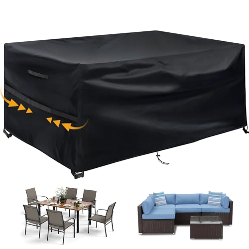 GARPROVM Capa para móveis de jardim exterior, conjuntos de móveis capa impermeável, pano Oxford 600D, para sofá de jardim, ao ar livre, pátio, capa para sofá de canto, 180x120x74 cm)