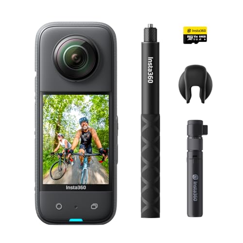 Insta360 X3 Creator Kit, Action CAM 360 com sensores de 1/2" 48 MP, vídeo HDR Active 360 5,7 K, foto 360 72 MP, lente 4K, Me Mode 60 fps, estabilização, ecrã táctil de 2,29", edição com IA