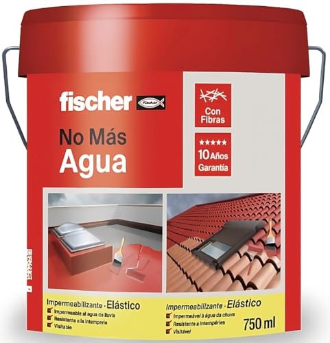 fischer - Tinta impermeabilizante (cubo 1 kg) branco com fibras, impermeável e exteriores