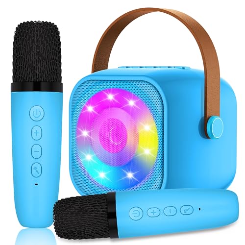 Karaoke 2 Microfones, karaokê, máquina para crianças e microfones sem fios, altifalante Bluetooth portátil para adultos e meninas, presente para festas em casa / presentes / brinquedos