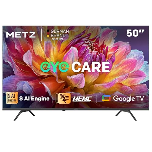 Metz 50MUF7000Z Smart TV, 4K UHD Google TV, S AI Engine, MEMC, Dolby Audio, Google Cast, cuidado ocular, compatível com o assistente do Google (2025)