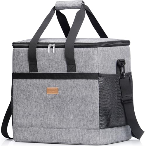 Lifewit Frigorífico portátil, bolsa térmica grande para carregar alimentos, bolsa isotérmica com alça ajustável, para piquenique, festas, acampar, em cinzento