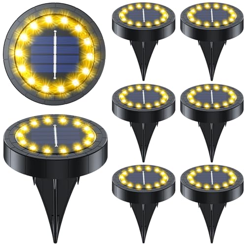 GIACOMO 14 LED luz solar jardim, lâmpada exterior IP65 impermeável branco quente para pátio, caminhos, terraço, chão, piscina, relva, trilho, campismo