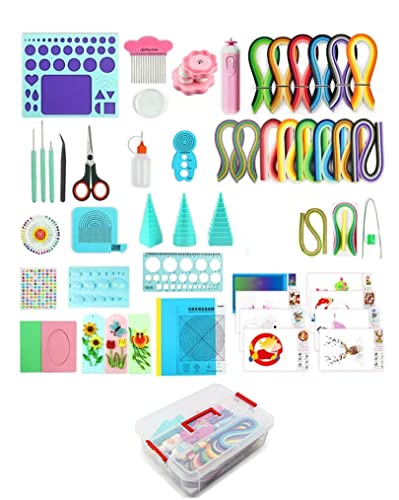 YURROAD papel Quilling kit com tiras de 1740 e papel Quilling ferramentas e caixa de armazenamento