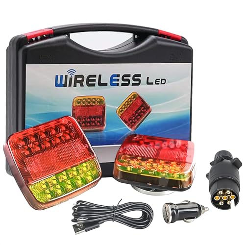 Luzes sem fios reboque pilotos traseiros reboque LED sem fios, pilotos traseiros reboque sem fios com íman, luz de reboque impermeável, piloto LED reboque para reboque, camião