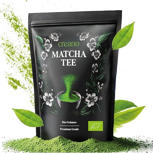 Creano Chá Matcha Bio de 100 g, grau premium, ideal para beber, chá verde para Matcha Latte, batidos e chá de bolhas