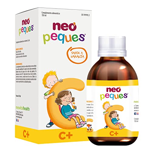 NEO PEQUES - Xarope com vitamina C e zinco para crianças - complemento alimentar infantil para o sistema imunitário - sabor a laranja - sem alérgenos nem OGM - adequado desde 6 meses - 150 ml