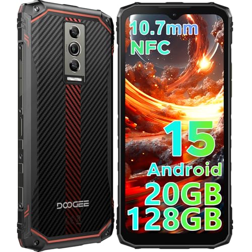 DOOGEE Blade 10 telemóvel inquebrável Android 15, 20 GB RAM+128 GB ROM (TF 2TB) 6,56" FHD+90Hz Telemóvel resistente 2025 5150 mAh, Octa Core, 16 MP + 8 MP câmera, Widevine L1/IP6 8IP69K/GPS/NFC/OTG