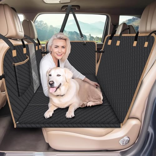 Lekespring Protetor de assento para animais de estimação com base de madeira reforçada - capa de carro cão impermeável 3 em 1, antiderrapante, anti-riscos, compatível com SUV/sedan / camionetas