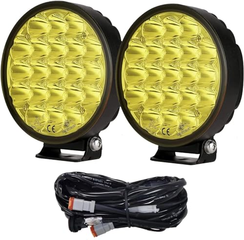 BIGLION.X 6" 210 W Âmbar Spot redondo LED luz de trabalho bar 32000LM Off Road luzes de nevoeiro condução barra de teto farol trabalho LED focos de carro para-choques para Off Road SUV barco Lamp