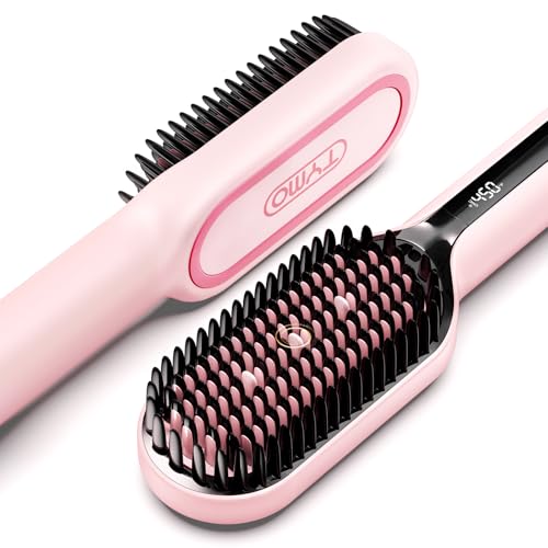 TYMO Escova de alisamento de cabelo iónico - TYMO Ionic Plus alisador de cabelo profissional, penteado rápido, 16 temperaturas, 80-230 °C, ecrã LCD, voltagem universal, aquecimento rápido,