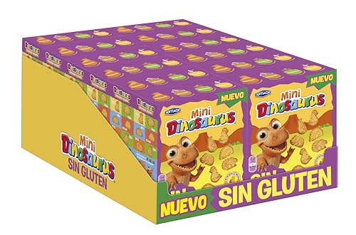 Biscoitos mini dinossauro sem glúten de 160 g (embalagem de 12). Total 1,92 kg