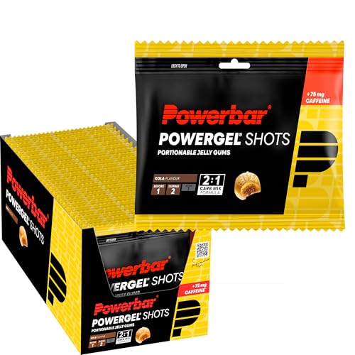 Powerbar PowerGel Shots Cola 24 x 60 g, carbono de alta energia vitamina B 75 mg cafeína