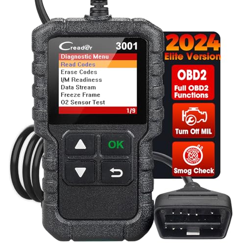 LAUNCH - Máquina de diagnóstico Creader 3001 OBD2, para veículos, para controlo de luz de avaria do motor, sistema de sensores O2 e OBD, leitor de código, ferramenta de digitalização