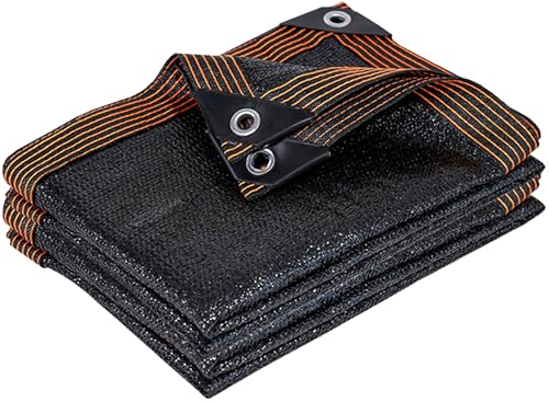 QLOFEI Rede de sombra, 60% - 70% de proteção solar ao ar livre malha de sombra com ilhoses, malha de sombra exterior para jardim pérgula estufa relva galinheiro, fácil de pendurar (preto-6 x 6 m)