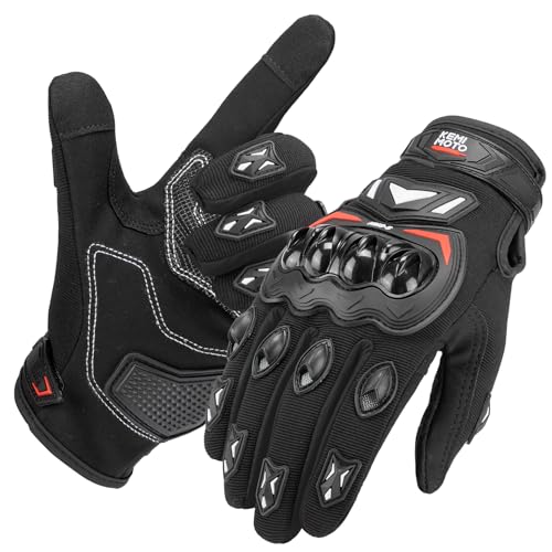 KEMIMOTO Luvas de verão para motociclo, resistentes ao impacto, desportivas protetoras e respiráveis para homem e mulher, palma antiderrapante, com ecrã tátil, motocicletas, escalada e caça