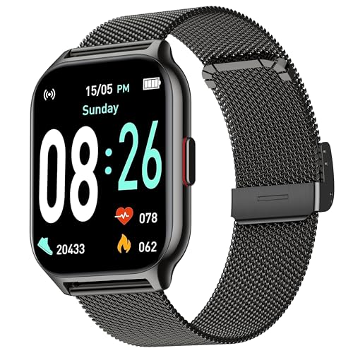 ZOSKVEE Relógio inteligente mulher e homem, [duas correias] Bluetooth chamada, 2 '' Smartwatch desportivo com pressão arterial, 100 desportos, ritmo cardíaco, bricolage mostradores, para iOS Android
