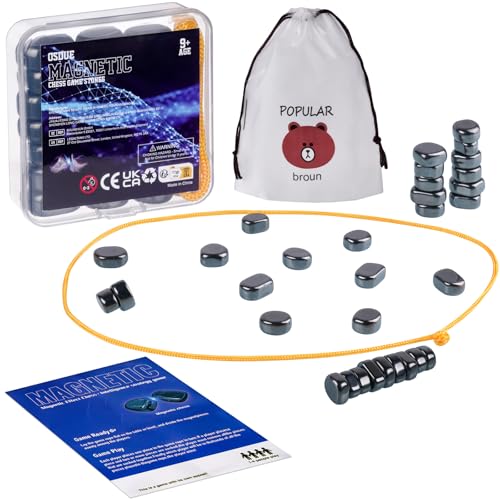 OSDUE Conjunto de xadrez magnético, 20 peças Magnetic Chess Game jogo ímanes tabuleiro de xadrez portátil para festas em família e amigos festa de viagem acampar (A-conjunto)