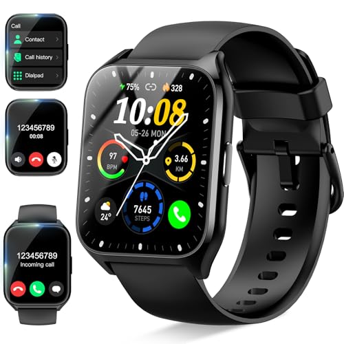 Relógio inteligente para homem e mulher, 1,85" Smartwatch com chamadas Bluetooth, Pedómetro/Pulsómetro/Monitor de sonho, impermeável IP68 Smart Watch, 110 modos desportivos pulseira atividade para