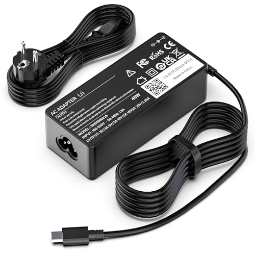 Carregador 45W USB C adaptador de alimentação portátil para HP, DELL, para Lenovo, Acer, ASUS, Samsung, Google, amplamente compatível com mais dispositivos com interface tipo-c