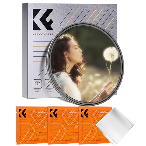 K&F Concept Nano-Klear Filtro Black-Mist 1/4 & ND2-32, filtro de 58 mm Black Diffusion 1/4 & ND2-32 variável filtro de vidro ótico com nano revestimento com 3 unidades pano limpeza