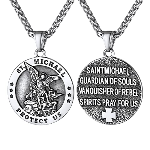 Bandmax Pendente padrão Miguel Arcanjo forma medalha escudo cruz, pode colocar o nome personalizado