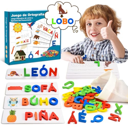 Hapikids Jogos educativos crianças 3-8 anos, brinquedos crianças 2-8 anos puzzle 3-6 anos aprender a ler escrever jogos de quadro infantil smart games brinquedos Montessori menina 3-8 anos presente