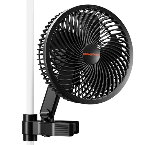 SPIDER FARMER Ventilador de cultivo com clipe, 10 velocidades, motor EC, classe de proteção IP-44 ventilador de cultivo oscilante com clipe para loja de 10 W ventilador com clipe loja de cultivo
