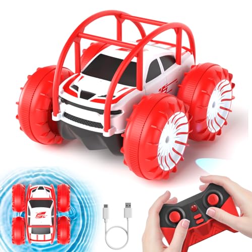 MaxTronic - Carro telescópico de carregamento direto para crianças - carro RC Anfíbio 2,4 G 360 ° - 15 KM/H - 4WD - carro de crobacias todo-o-terreno com LED ajustável - meninos e meninas de 3 a 12