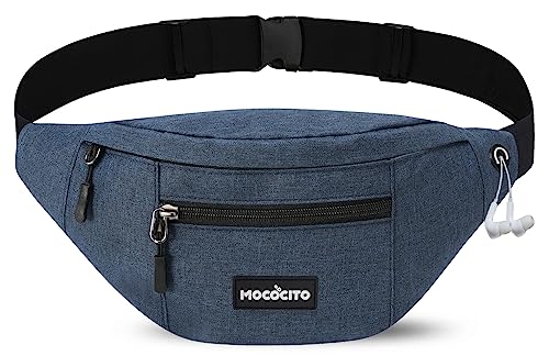 MOCOCITO pochetes homem e mulher impermeável com alça ajustável de 135 cm, grande capacidade para telemóvel de 6,5" / chaves / cartões / viajar/correr/moto/bicicleta / acampar / comprar