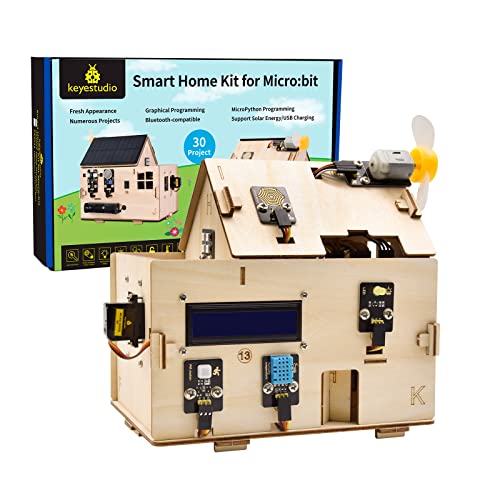 KEYESTUDIO BBC Micro: bit IoT Smart Home Starter Kit para Microbit V2 com 13 projetos tutoriais em PDF (Microbit não incluído), Makecode e Python para BBC Micro bit programável
