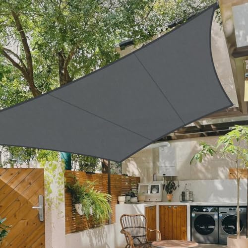 Cool Area Toldo vela de sombra impermeável quadrado, 5 x 5 m, proteção UV, PES para pátio exterior e jardim, terraço-antracite